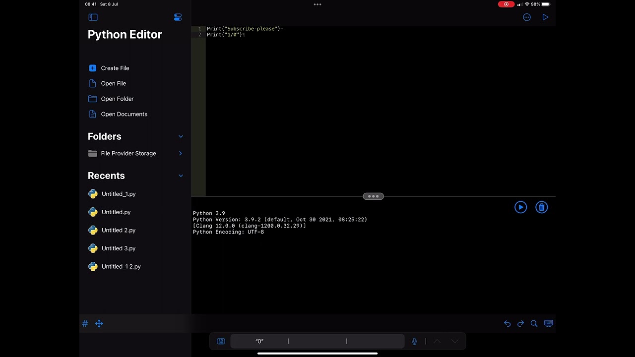 Coding python on my  iPad Pro