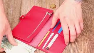 Вертикальне тонке портмоне для жінок із натуральної шкіри Tony Bellucci 22035 червоний