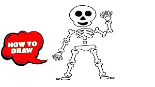 How to Draw a Skeleton for kids | Skeleton Drawing Cartoon