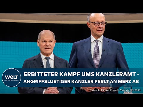 SCHLAGABTAUSCH BEI BUNDESTAGSWAHL:  Kanzler Scholz und CDU-Chef Merz kreuzen im TV-Duell die Klingen