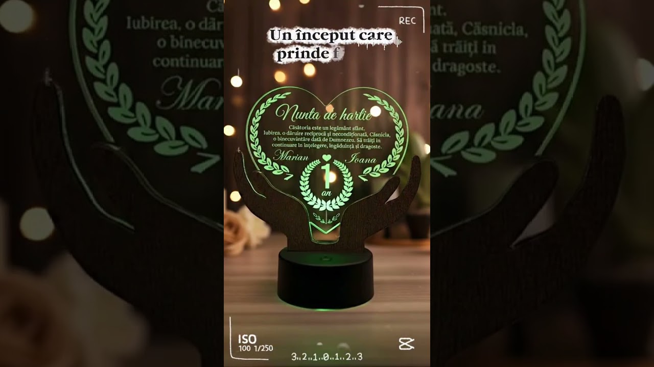 Thumbnail video Cadou aniversare LED - Nunta de hartie 1 an casatorie