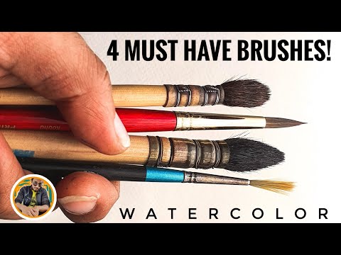 4 MUST HAVE Brushes! ~ Watercolor Brush guide with Demo