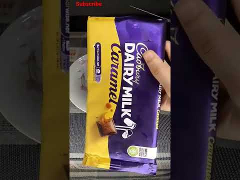 satisfying review of Cadbury dairy milk caramel chocolate #shorts #cadburydairymilkchocolate #viral
