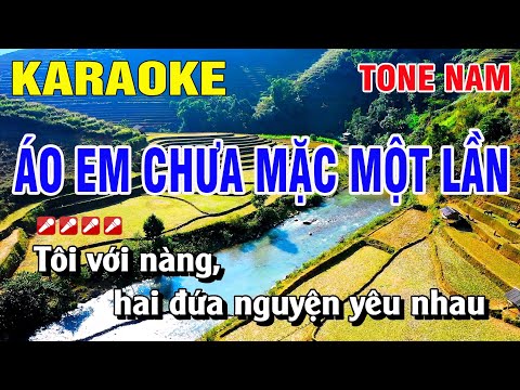 Karaoke Áo Em Chưa Mặc Một Lần Tone Nam Nhạc Sống | Nguyễn Linh