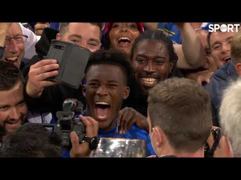 Chelsea celebrate winning the UEFA Super Cup in Belfast.