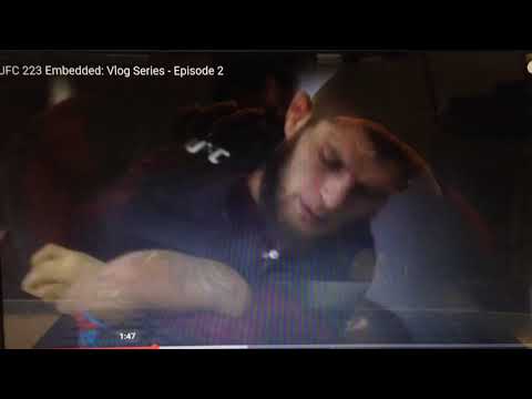 Mildly frightening Khabib clip from UFC 223 embedded episode 2