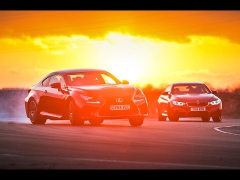New Lexus RC F vs BMW M4 - drift and drag race head-to-head