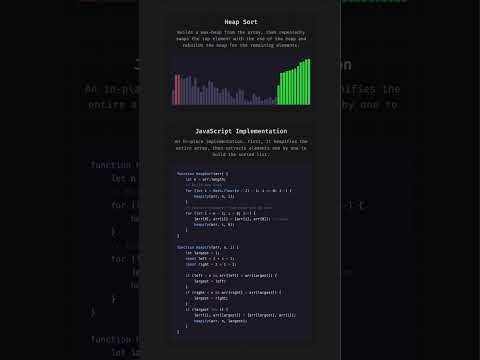 Heap Sort Visualized | Javascript Implementation