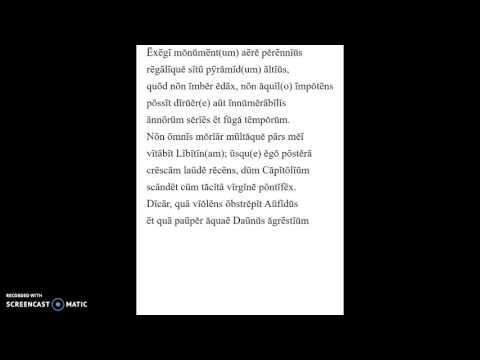 Horace Ode 3.30 recited by Allan Rosengren