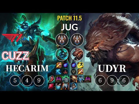 T1 Cuzz Hecarim vs Udyr Jungle - KR Patch 11.5