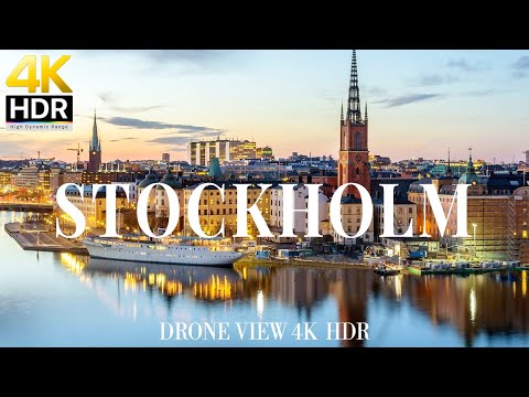 Stockholm 4K drone view 🇸🇪 Flying Over Stockholm | Relaxation film with calming music - 4k HDR