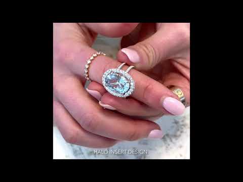 Halo Insert Design with Aquamarine Center-stone