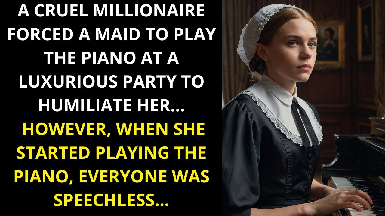 A CRUEL MILLIONAIRE FORCED A MAID TO PLAY THE PIANO AT A LUXURIOUS PARTY TO HUMILIATE HER...