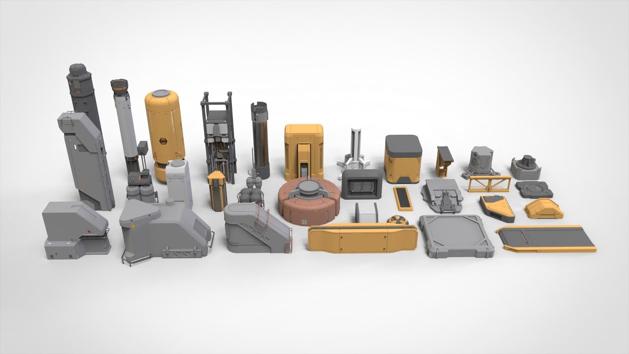 Kitbash di architettura fantascientifica 39 Modello 3D