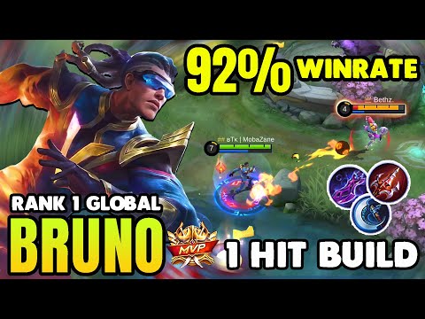 92% winrate !! Bruno best build 2021 ~ Top 1 global build by BTK Mobazane ~ Bruno Mobile legends