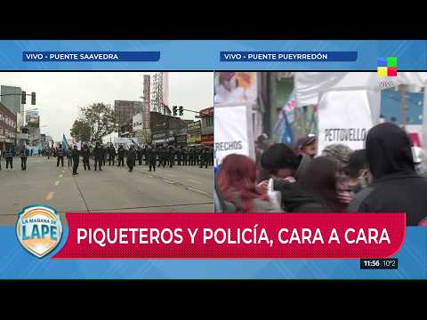 PIQUETEROS Y POLICÍA, CARA A CARA: Cortes y marchas en Puente Pueyrredón y Congreso