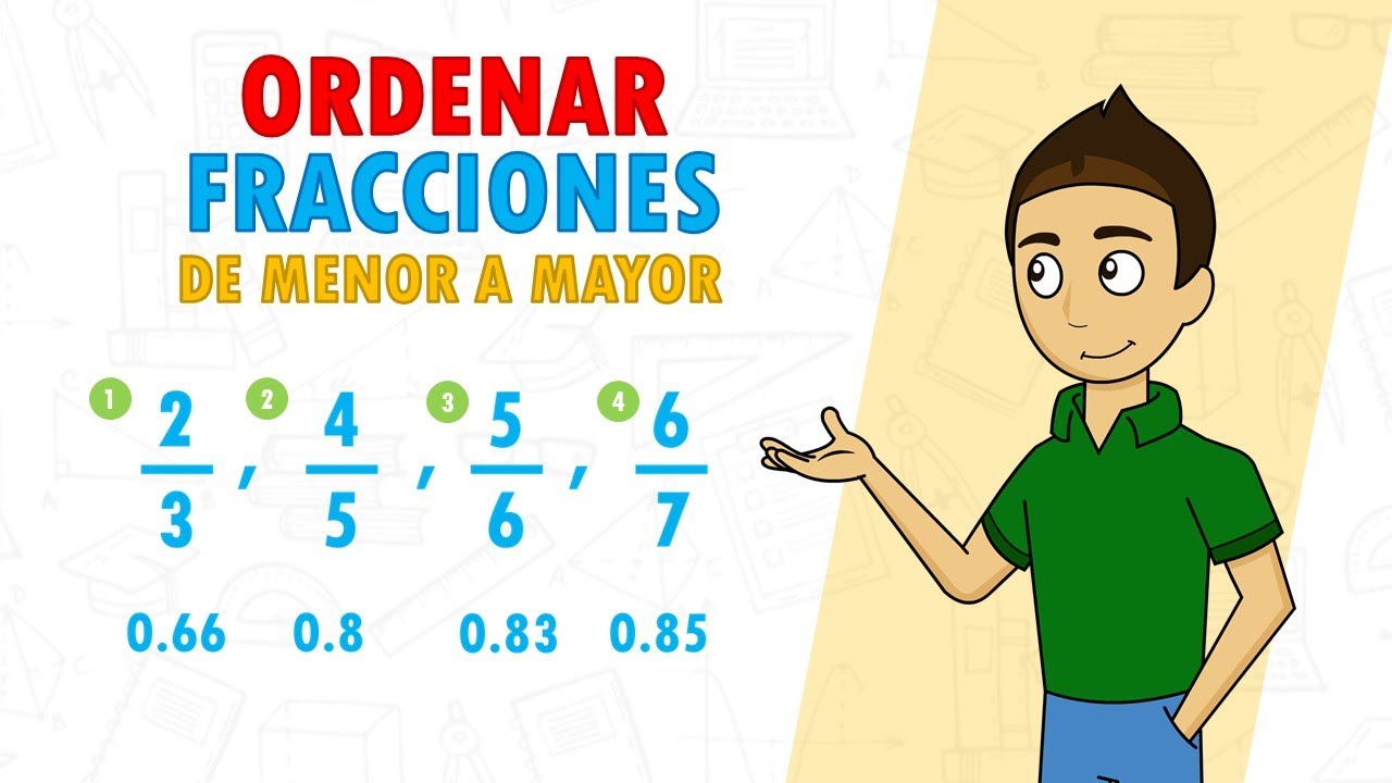 ORDENAR FRACCIONES DE MENOR A MAYOR (convirtiendo a decimal) Super Facil - Para principiantes