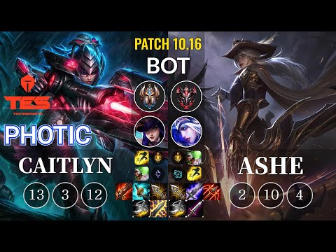 TES Photic Caitlyn vs Ashe Bot - KR Patch 10.16