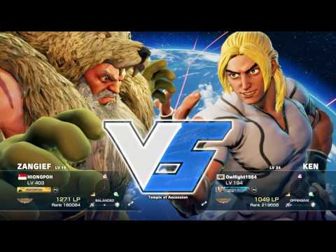 Street Fighter V - Zangief vs Ken 12th Mar 2017