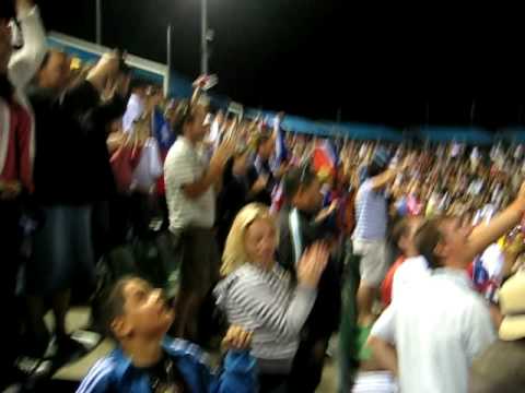 Fernando Gonzalez Vs Richard Gasquet - Flares at the Australian Open 2009
