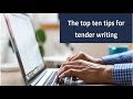The Top Ten Tips For Tender Writing