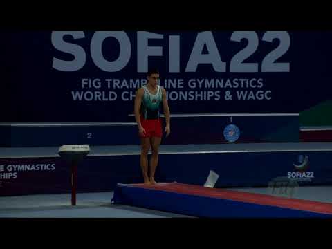 SARAIVA Joao (POR) M - 2022 Trampoline Worlds, Sofia (BUL) - Q Tumbling Exercise 2