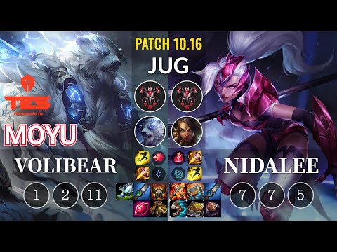 TES Moyu Volibear vs Nidalee Jungle - KR Patch 10.16