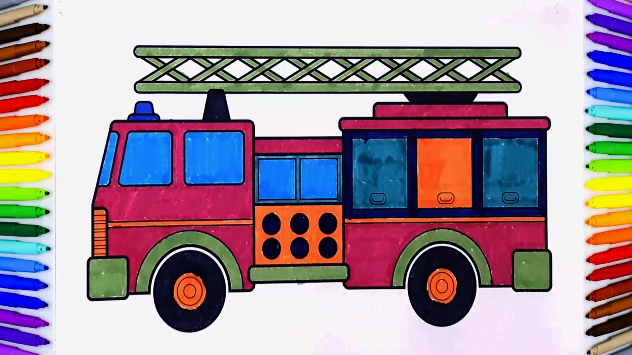 Fire Truck Coloring Book Fun Painting How to Paint Car Coloring Pages Vehicles