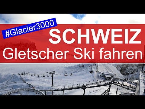 Gletscher Ski fahren in der Schweiz Glacier 3000