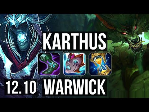KARTHUS vs WARWICK (JNG) | 7/1/5, 65% winrate, Godlike | KR Master | 12.10