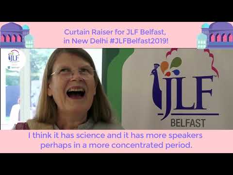 Gillian Wright at #JLFBelfast2019 Curtain Raiser