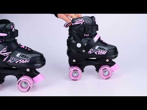 Video de Patin extensible 4 ruedas con protección MANA RBW Rosa