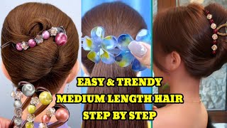 10 EASY & TRENDY Hairstyles for Medium Length Hair | Step by Step Tutorial