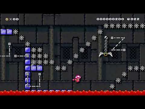 Super Mario Maker 2 - On/Off switch Dungeon Kaizo Speedrun
