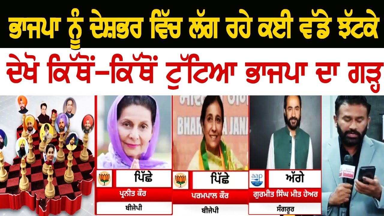 ਭਾਜਪਾ ਨੂੰ ਦੇਸ਼ਭਰ ਵਿੱਚ ਲੱਗ ਰਹੇ ਕਈ ਵੱਡੇ ਝੱਟਕੇ, ਦੇਖੋ ਕਿੱਥੋਂ-ਕਿੱਥੋਂ ਟੁੱਟਿਆ ਭਾਜਪਾ ਦਾ ਗੜ੍ਹ ਭਾਜਪਾ ਨੂੰ ਦੇਸ਼ਭਰ ਵਿੱਚ ਲੱਗ ਰਹੇ ਕਈ ਵੱਡੇ ਝੱਟਕੇ, ਦੇਖੋ ਕਿੱਥੋਂ-ਕਿੱਥੋਂ ਟੁੱਟਿਆ ਭਾਜਪਾ ਦਾ ਗੜ੍ਹ