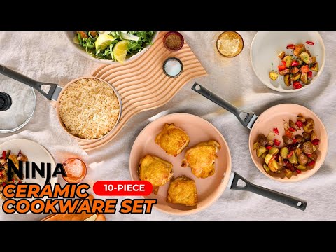 Ninja Nonstick Pots and Pans Set: Ceramic Cookware Set 10-Piece