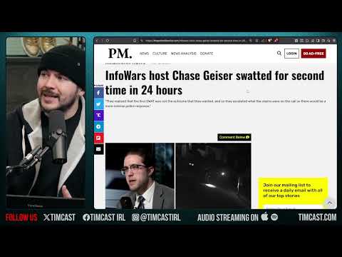  Leftist TERROR ESCALATES, Infowars Host SWATTED AGAIN, Nick Sortor Hit, Civil War Fears GROWING 