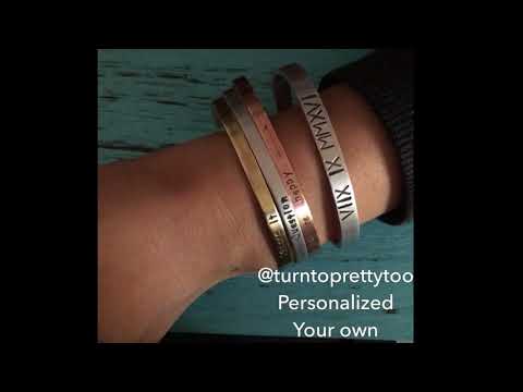 Personalized bracelets for girlfriend gift handmade on etsy, hand stamped bracelets