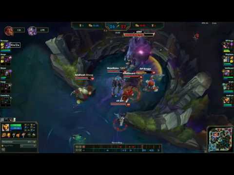 Kha'zix 1v5 baron steal and triple kill