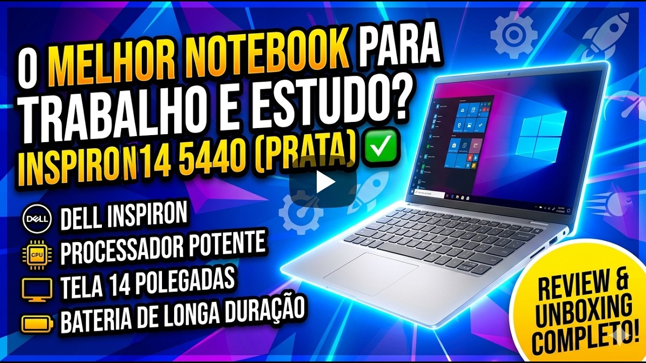 Miniatura da avaliação em vídeo de Notebook Dell Inspiron 14 7440 2 em 1 Intel Core i5-1334U 16GB RAM 512GB SSD FHD+