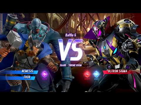 Thor and Nemesis vs Ultron Sigma - MARVEL VS. CAPCOM: INFINITE