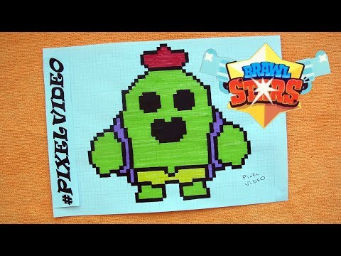 СПАЙК из ИГРЫ BRAWL STARS РИСУНКИ ПО КЛЕТОЧКАМ PIXEL ART #pixelvideo