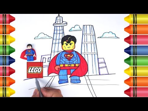 How to Draw LEGO Superman Justice League | Learn Drawing Coloring Art for Children