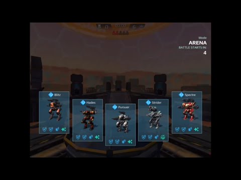 War Robots Arena Blitz, Hades, Pursuer, Strider, Spectre Arena Mode Gameplay