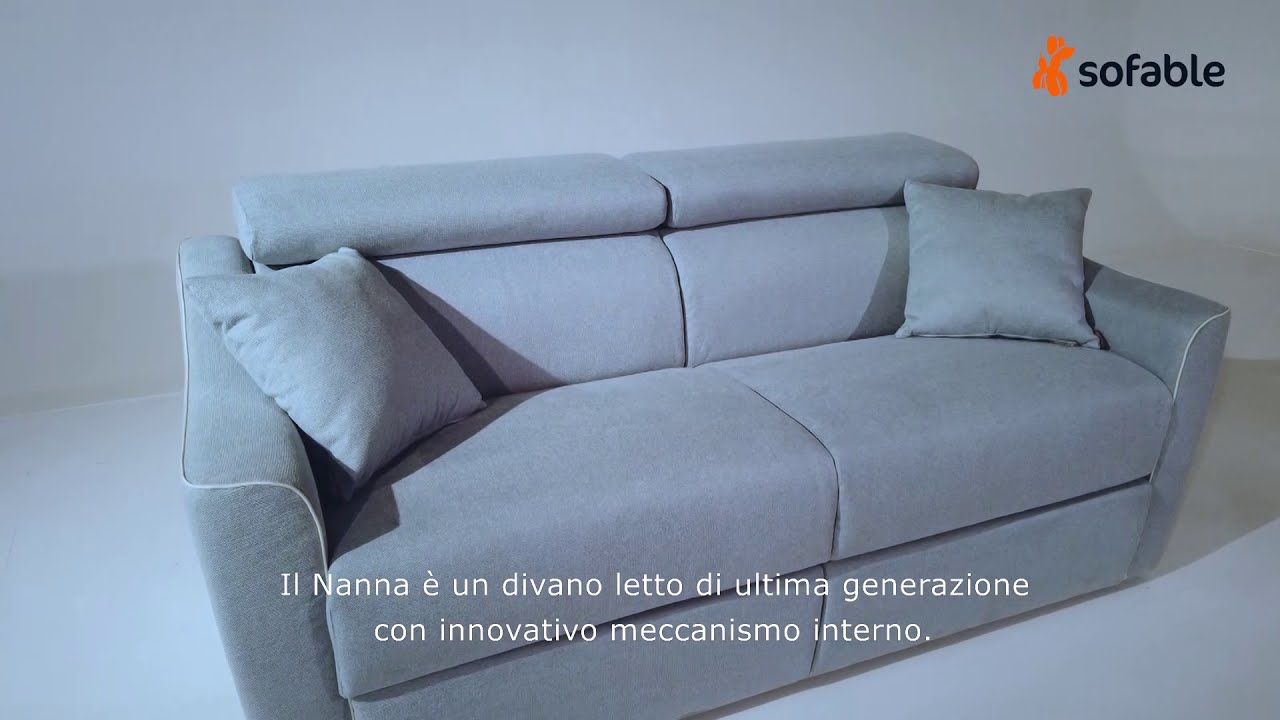 Nanna, un divano letto con poggia testa e un materasso incredibilmente alto...vi stupirà.