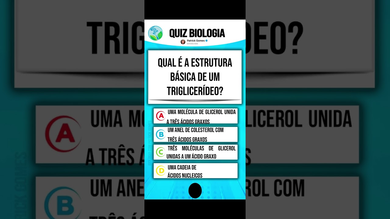 Quiz de perguntas e respostas de Biologia #quiz #biologia (QUIZ 19)