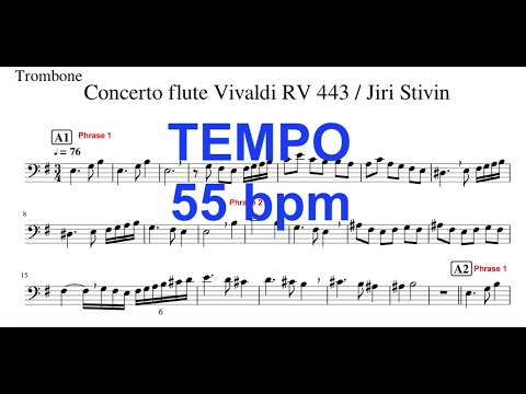 Séance de travail Vivaldi - Concerto pour flute -  tempo 55 bpm