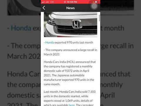 Thumbnail for Honda Cars India registers sale of 9,072 units in April 2021 | #Shorts #CarsNews #HondaCars #India by Honda P engine