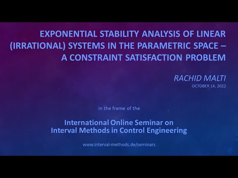 Exponential Stability Analysis of Linear (Irrational) Systems in the Parametric Space