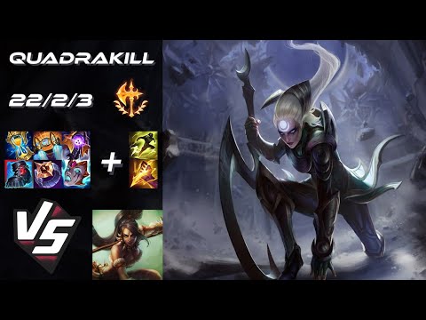 JUNGLE Diana vs Nidalee [QUADRAKILL] - EU Challenger Patch 25.22